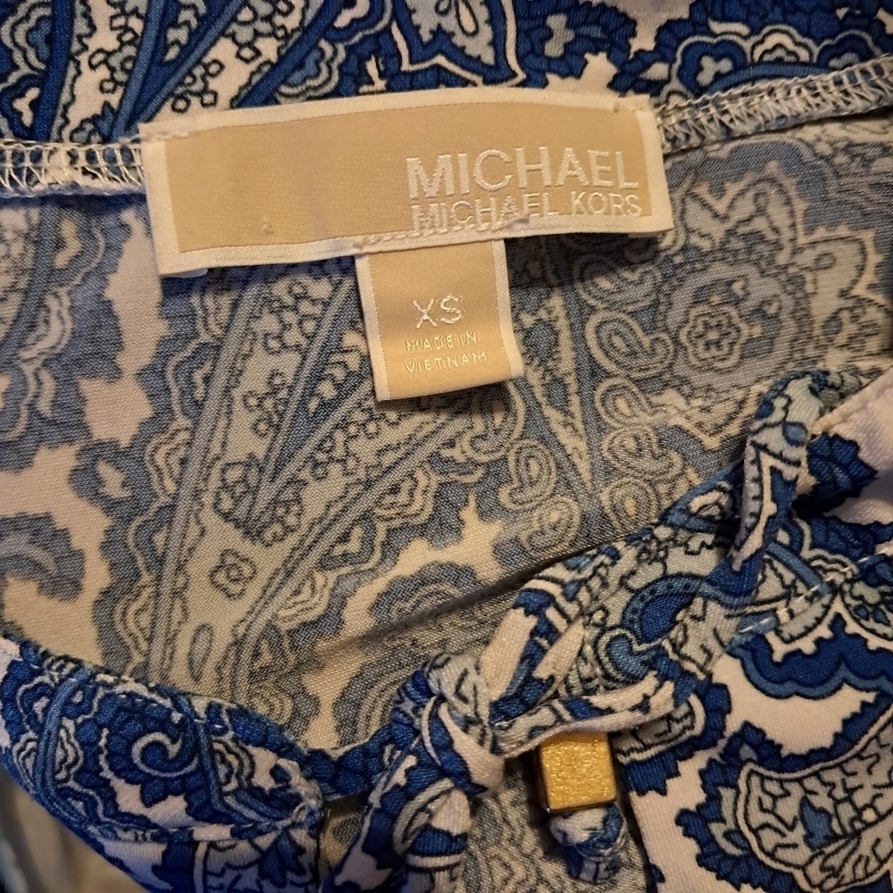 Michael Kors Women Sleeveless Dress Size XS Blue & White Paisley Print - Picture 8 of 8